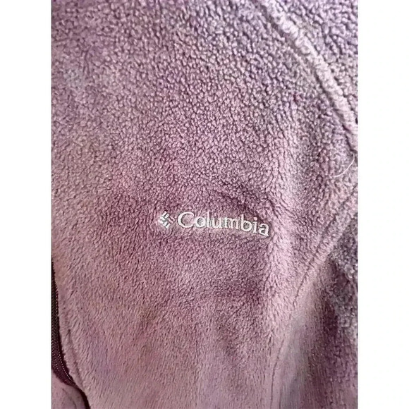 Columbia Women's Purple Fleece Jacket Size L Mid-Length Zip Casual - Picture 5 of 5